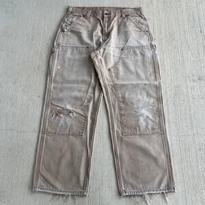 Carhartt B136 BRN faded brown double knee work wear carpenter pants